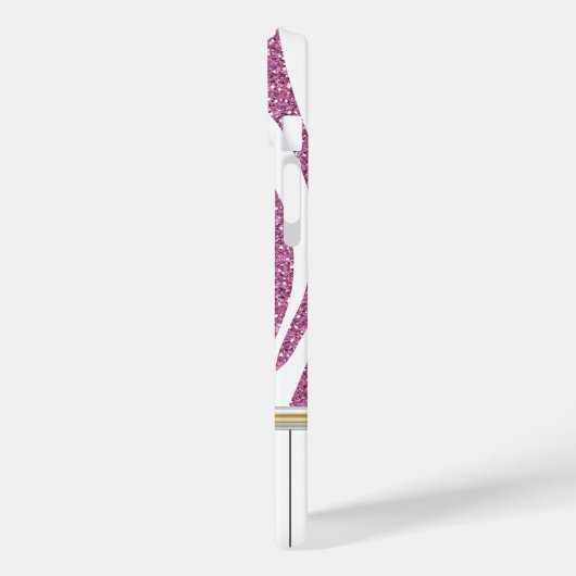 Piano Keys Roze Glitter Zebra Afdrukken Case-Mate iPhone Case (Achterkant / Links)