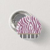 Piano Keys Roze Glitter Zebra Afdrukken Ronde Button 3,2 Cm (Voorkant /achterkant)