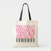 Piano Keys Roze Zebra Print Tote Bag (Voorkant)