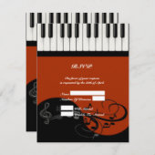 Piano Keys RSVP Kaartje (Voorkant / Achterkant)