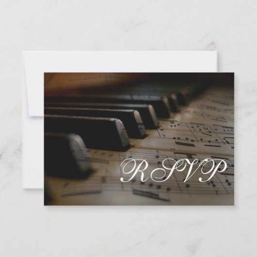 Piano Keys Sheet Music Weddenschap RSVP-kaarten RSVP Kaartje (Achterkant)