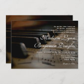 Piano Keys Sheet Music Wedding Invitations Kaart (Voorkant / Achterkant)