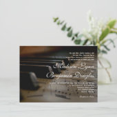 Piano Keys Sheet Music Wedding Invitations Kaart (Staand voorkant)