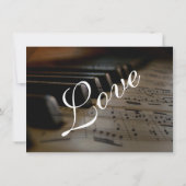 Piano Keys Sheet Music Wedding Invitations Kaart (Achterkant)