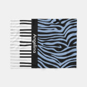 Piano Keys Sky Blauw en zwart Zebra Print Fleece Deken (Voorkant (Horizontaal))