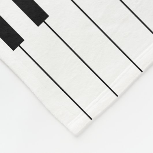 Piano Keys Sky Blauw en zwart Zebra Print Fleece Deken (Hoek)