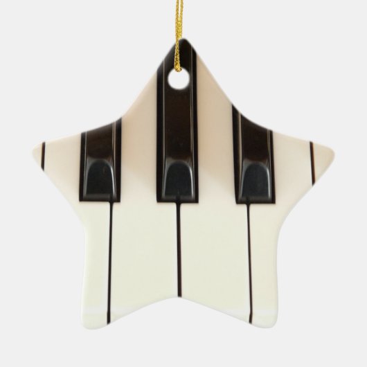 Piano Keys Star Keramisch Ornament (Voorkant)