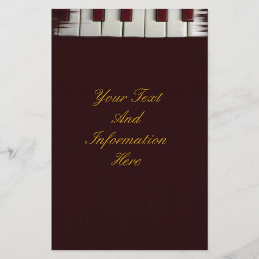 Piano Keys Stationery Briefpapier (Voorkant)