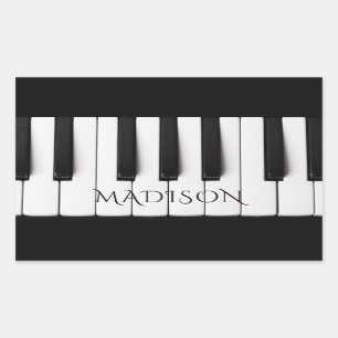 Piano Keys-stickers met aangepaste naam Rechthoekige Sticker