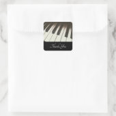 Piano Keys - Stijlvolle B&W Foto bedankt Vierkante Sticker (Tas)
