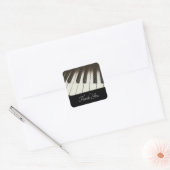 Piano Keys - Stijlvolle B&W Foto bedankt Vierkante Sticker (Envelop)