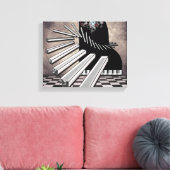 Piano Keys Surrealistische Muziek Fantasy Canvas Afdruk (Insitu (Woonkamer))