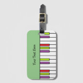 Piano Keys Toetsenbord Kleurrijke Muziek Thema Cus Bagagelabel (Voorkant (verticaal))