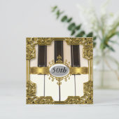Piano Keys Verjaardagsfeest Glamour Hot Invitation Kaart (Staand voorkant)