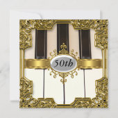 Piano Keys Verjaardagsfeest Glamour Hot Invitation Kaart (Voorkant)