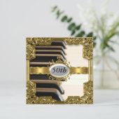 Piano Keys Verjaardagsfeest Glamour Hot Invitation Kaart (Staand voorkant)