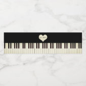 Piano Keys Votive Candle Waterfles Etiket (Enkel label)