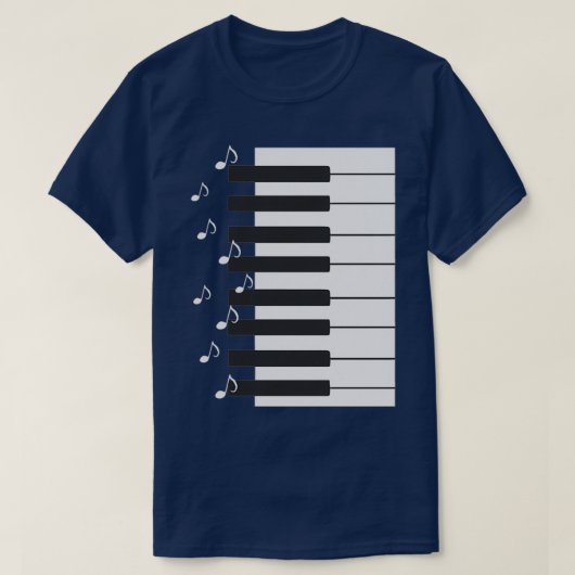Piano keys with music notes piano player musician  t-shirt (Design voorkant)