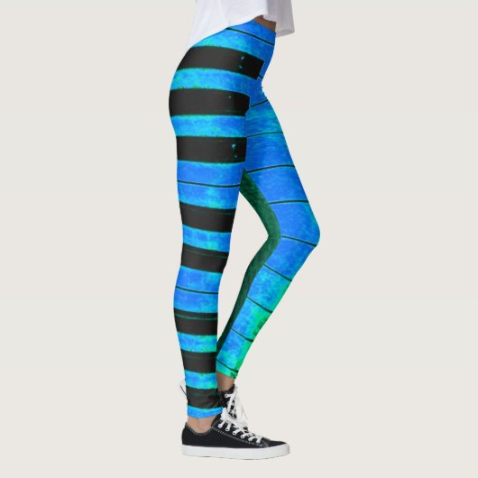 PIANO Keys Zwart-Blauw Leggings (Rechts)
