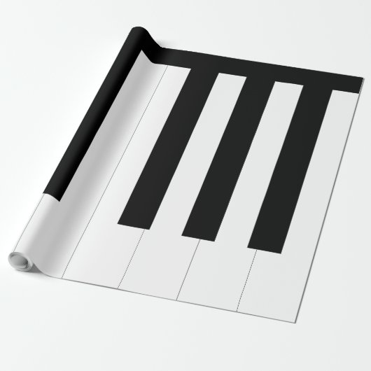 Piano Keys Zwart-wit Keyboard Muziek Lover's Cadeaupapier (Uitgerold)