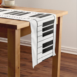 Piano Keys Zwart-wit Muziek Thema Korte Tafelloper
