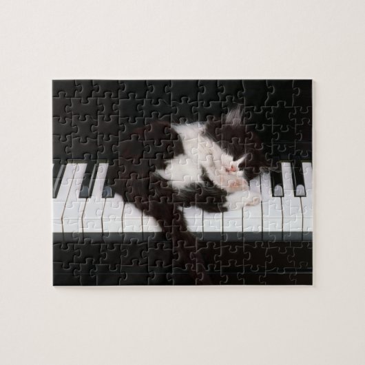 Piano Kitten Puzzle Legpuzzel (Horizontaal)