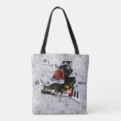 Piano, Kleurrijke Piano, Liefde, Keyboard Design Tote Bag (Achterkant)