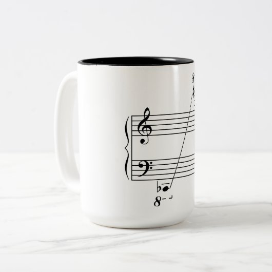 Piano koffie mok (Voorkant links)