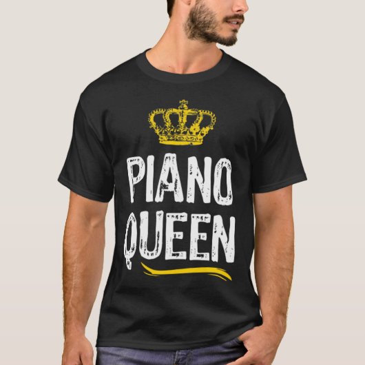 Piano Koningin Vrouwen Meisjes Speler Koele Pianis T-shirt (Voorkant)
