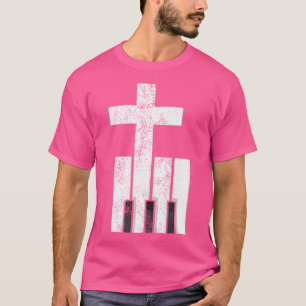 Piano kruis christelijke pianist shirt cadeau