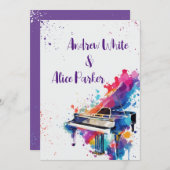 Piano kunst bruiloft uitnodiging (Voorkant / Achterkant)