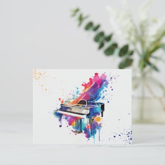 Piano kunstfeest briefkaart (Staand voorkant)