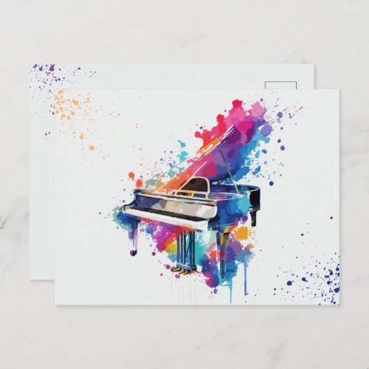 Piano kunstfeest briefkaart (Voorkant / Achterkant)