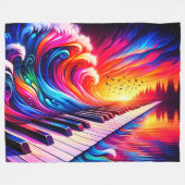 Piano Kunstwerk Fleece Deken (Voorkant (Horizontaal))
