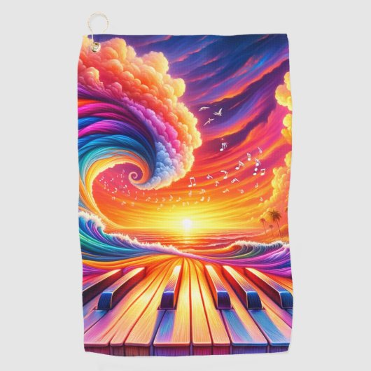 Piano Kunstwerk Golfhanddoek (Voorkant)