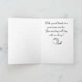 Piano leraar Dank u Bedankkaart (Binnen)