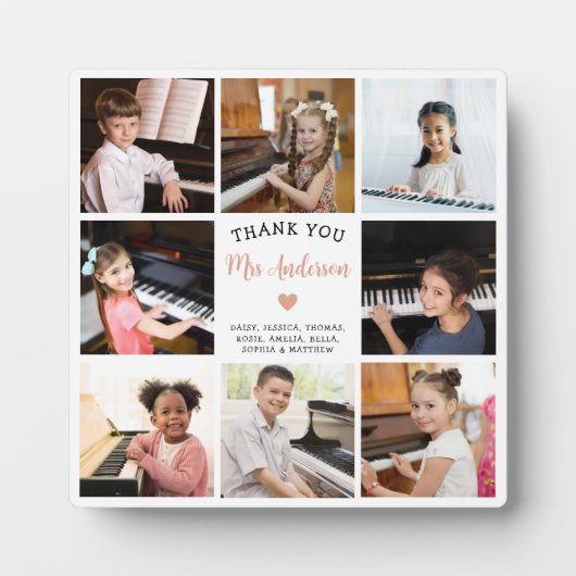 Piano leraar dank u cadeau foto collage fotoplaat (Voorkant)