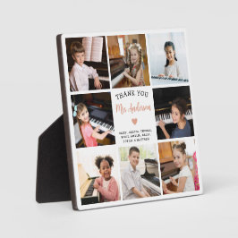 Piano leraar dank u cadeau foto collage fotoplaat