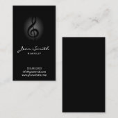 Piano-leraar Elegant Black Pianist Visitekaartje (Voorkant / Achterkant)