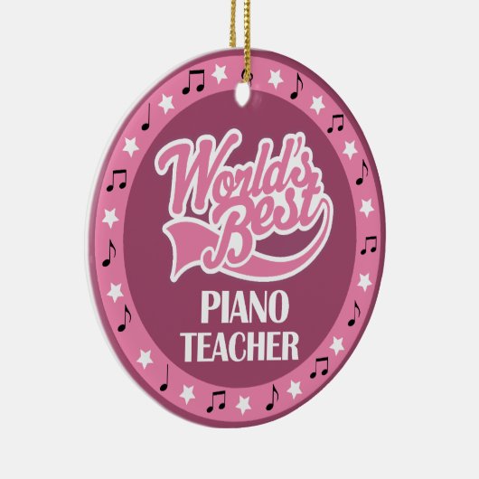 Piano-leraar Gift voor haar Keramisch Ornament (Rechts)