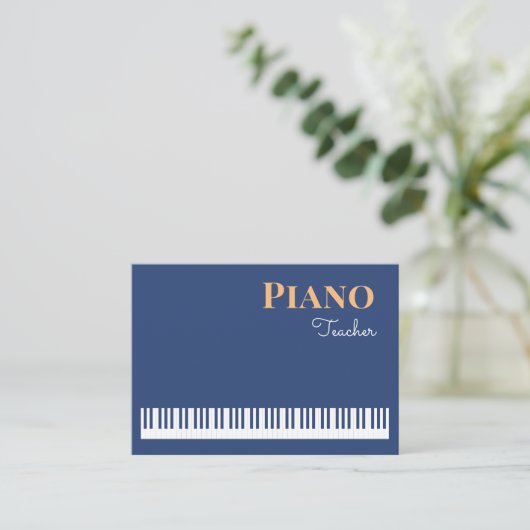 Piano Leraar Moderne Stijlvolle Keyboard Muziek Visitekaartje (Staand voorkant)