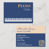Piano Leraar Moderne Stijlvolle Keyboard Muziek Visitekaartje (Voorkant / Achterkant)