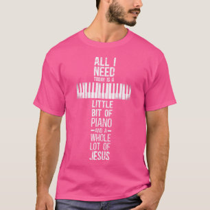 Piano-leraar Pianist-toetsenbord Cross Jesus Chris T-shirt
