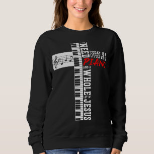 Piano-leraar Pianist-toetsenbord Cross Jesus Chris Trui