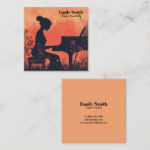 Piano-leraar Vierkante Visitekaartje (Voorkant / Achterkant)