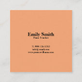 Piano-leraar Vierkante Visitekaartje (Achterkant)