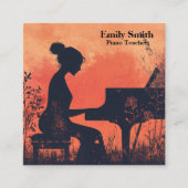 Piano-leraar Vierkante Visitekaartje (Voorkant)