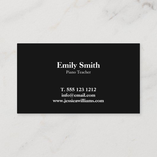 Piano-leraar Visitekaartje (Achterkant)
