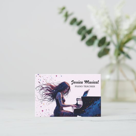 Piano-leraar Visitekaartje (Staand voorkant)