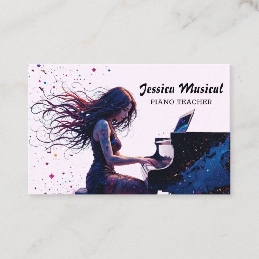 Piano-leraar Visitekaartje (Voorkant)